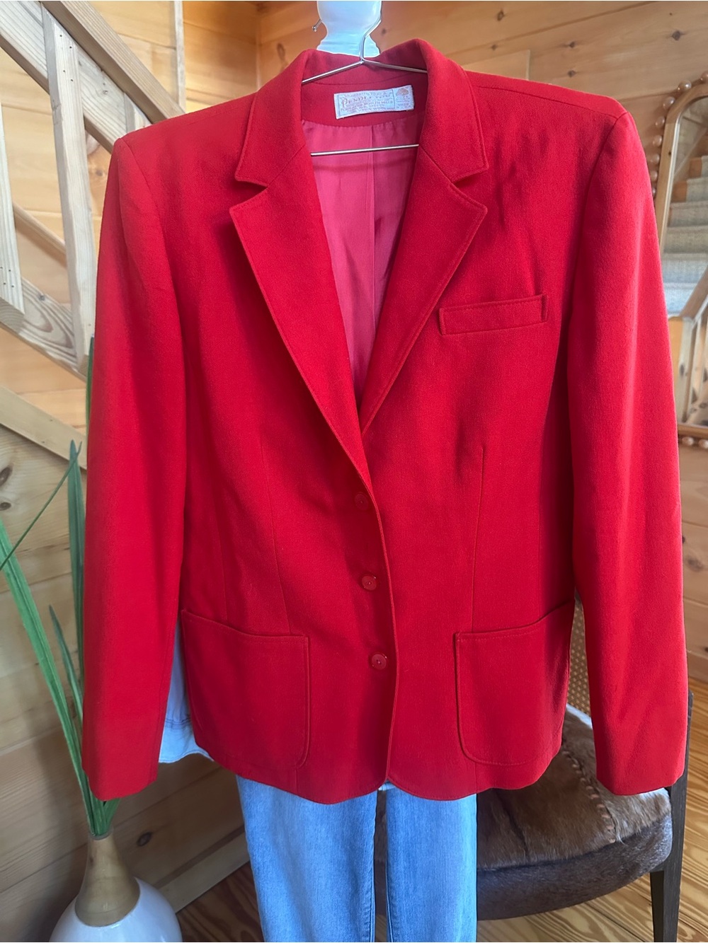Pendleton Wool Red Women's Blazer - Picture 4 of 9